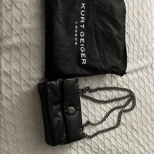 Kurt Geiger Mini Kew Sholder Black Quilted Bag with Chain Strap